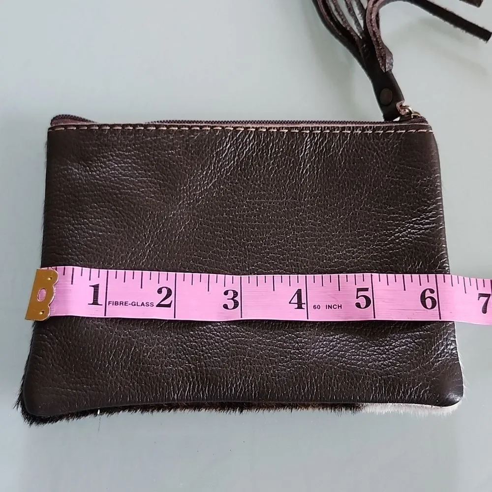 Flavia Maria Western Rustic Chic Coastal Cowgirl Calfskin Leather Clutch
